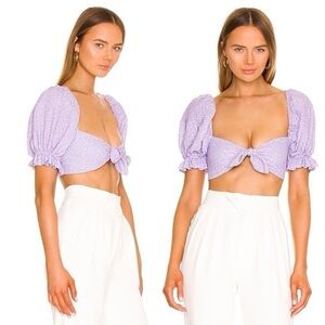 NWT For Love & Lemons - Purple Chelsea Crop Top SIZE SMALL
